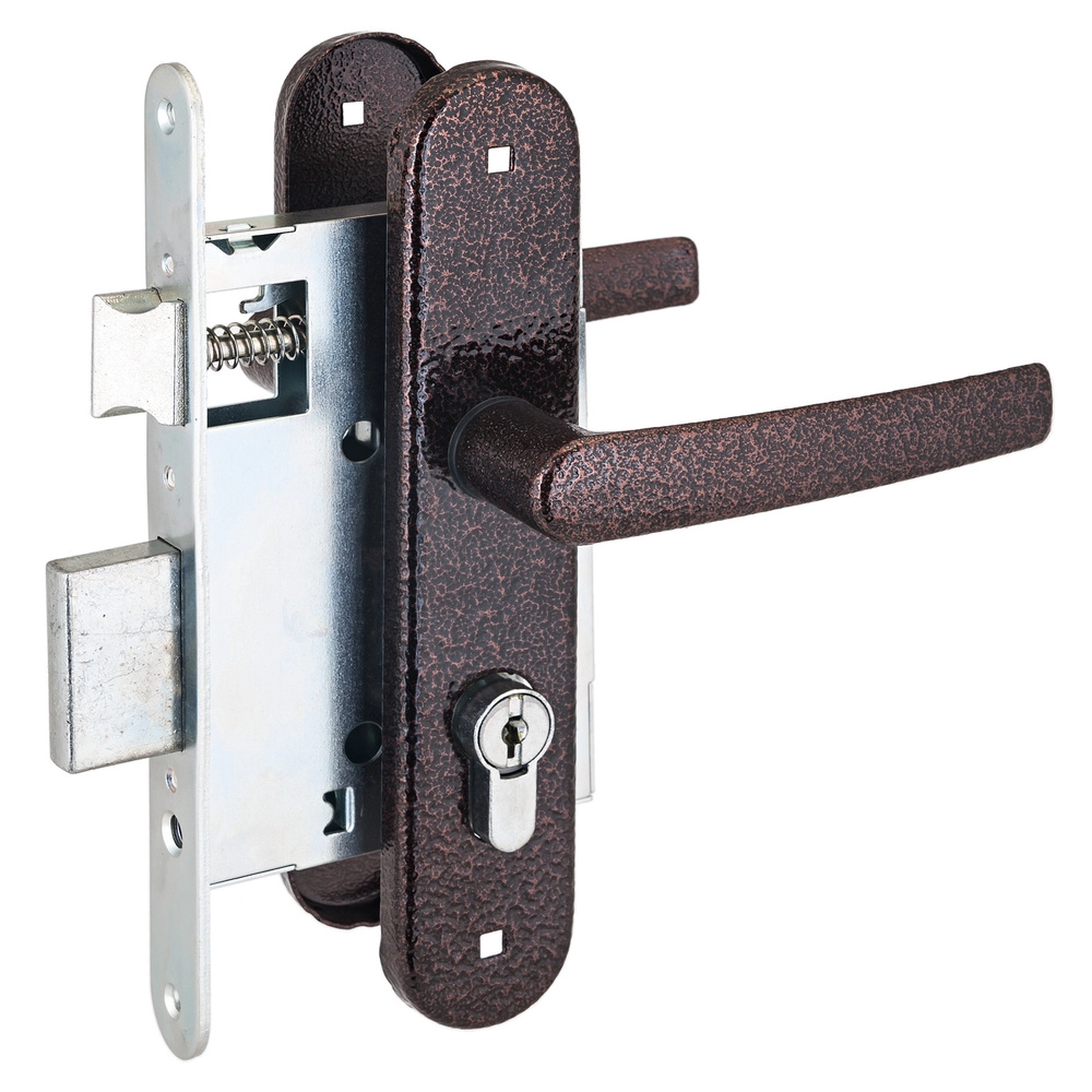  Замок врезной ЗВ4-3.08 МЕДЬ с руч