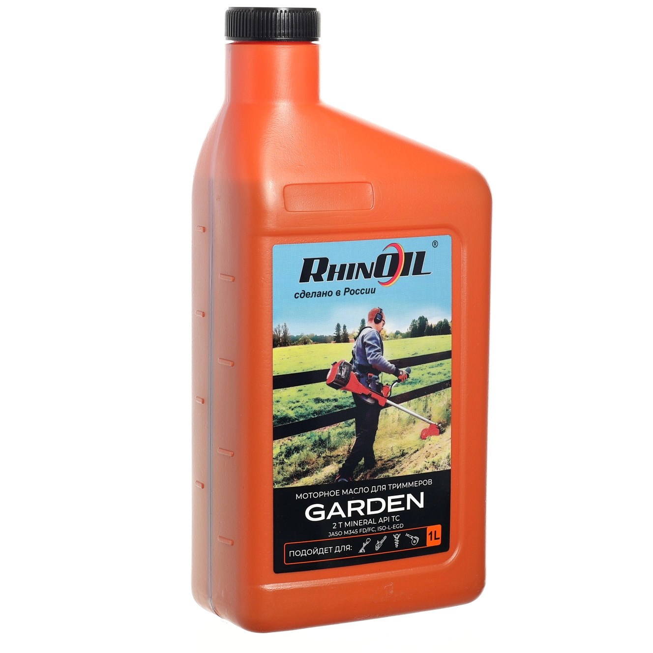  [М] Масло  д/двухтактных двигателей RHINOIL 1,0л (триммер, бензопилы, мотобур)