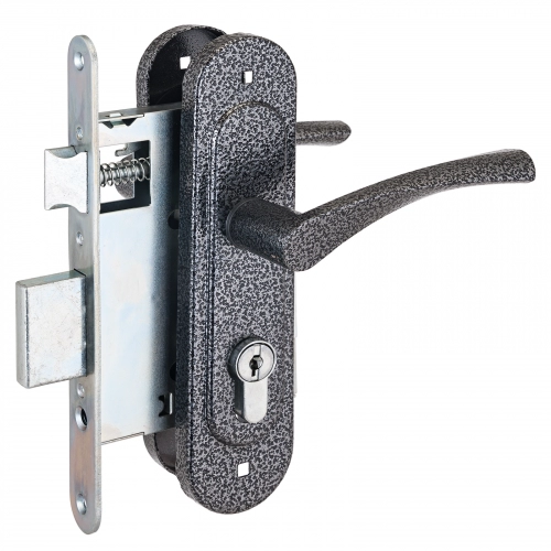  Замок врезной ЗВ4-3.07 СЕРЕБРО с руч