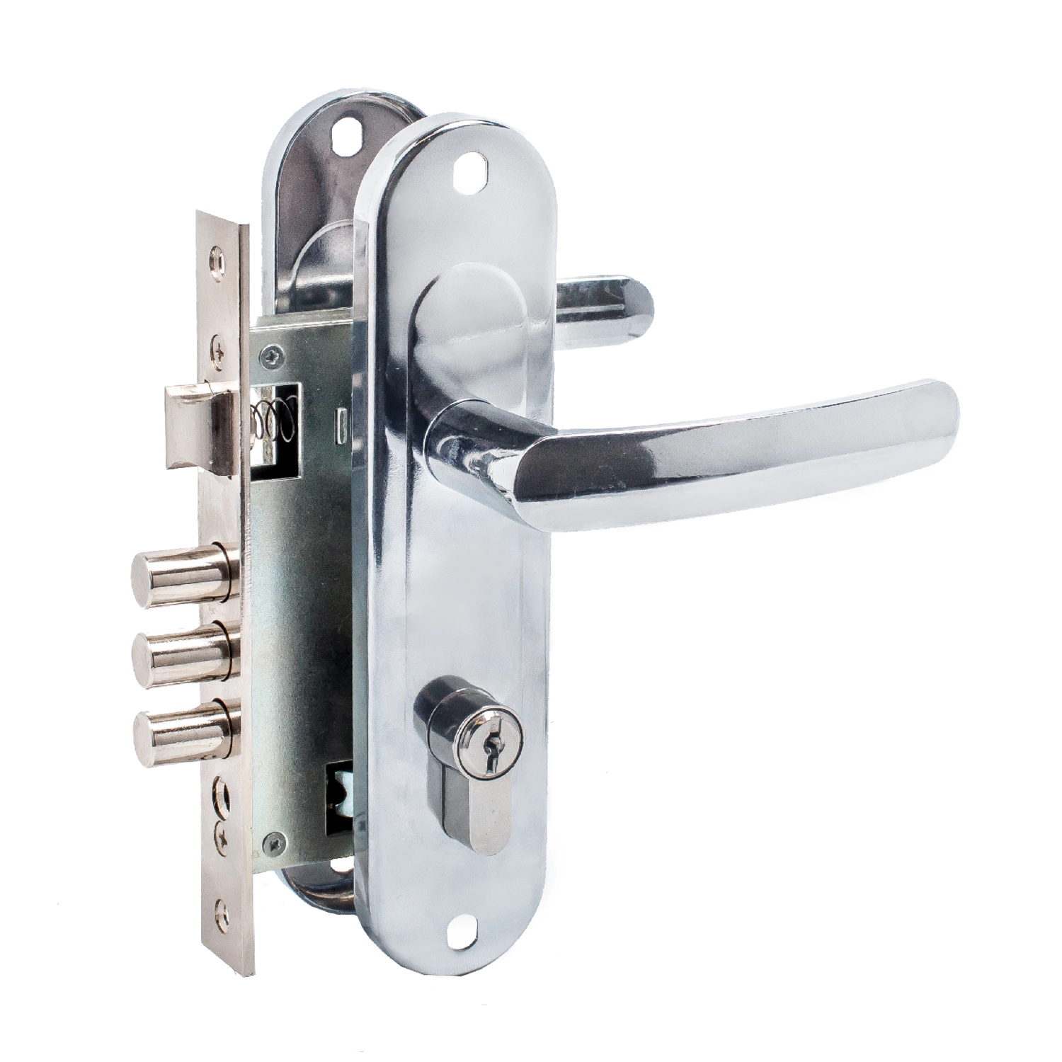  Замок врезной ЗВ7-60.1 02 ХРОМ *