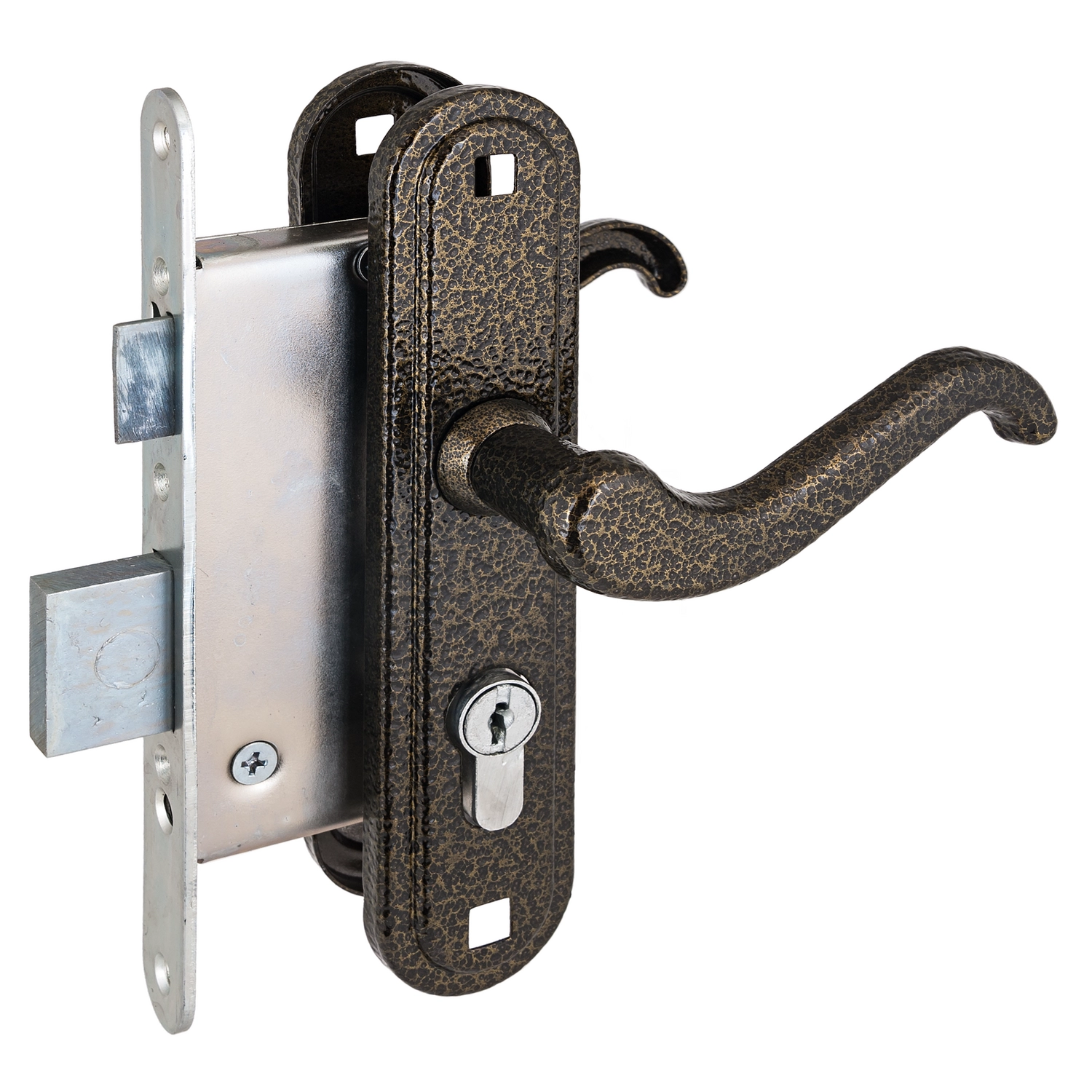  Замок врезной ЗВ4-3.02 БРОНЗА с руч