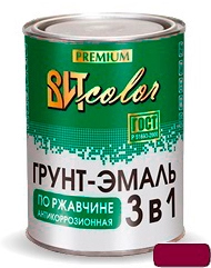  Грунт эмаль ВИТ КОЛОР  вишня  0,8кг по ржавчине 