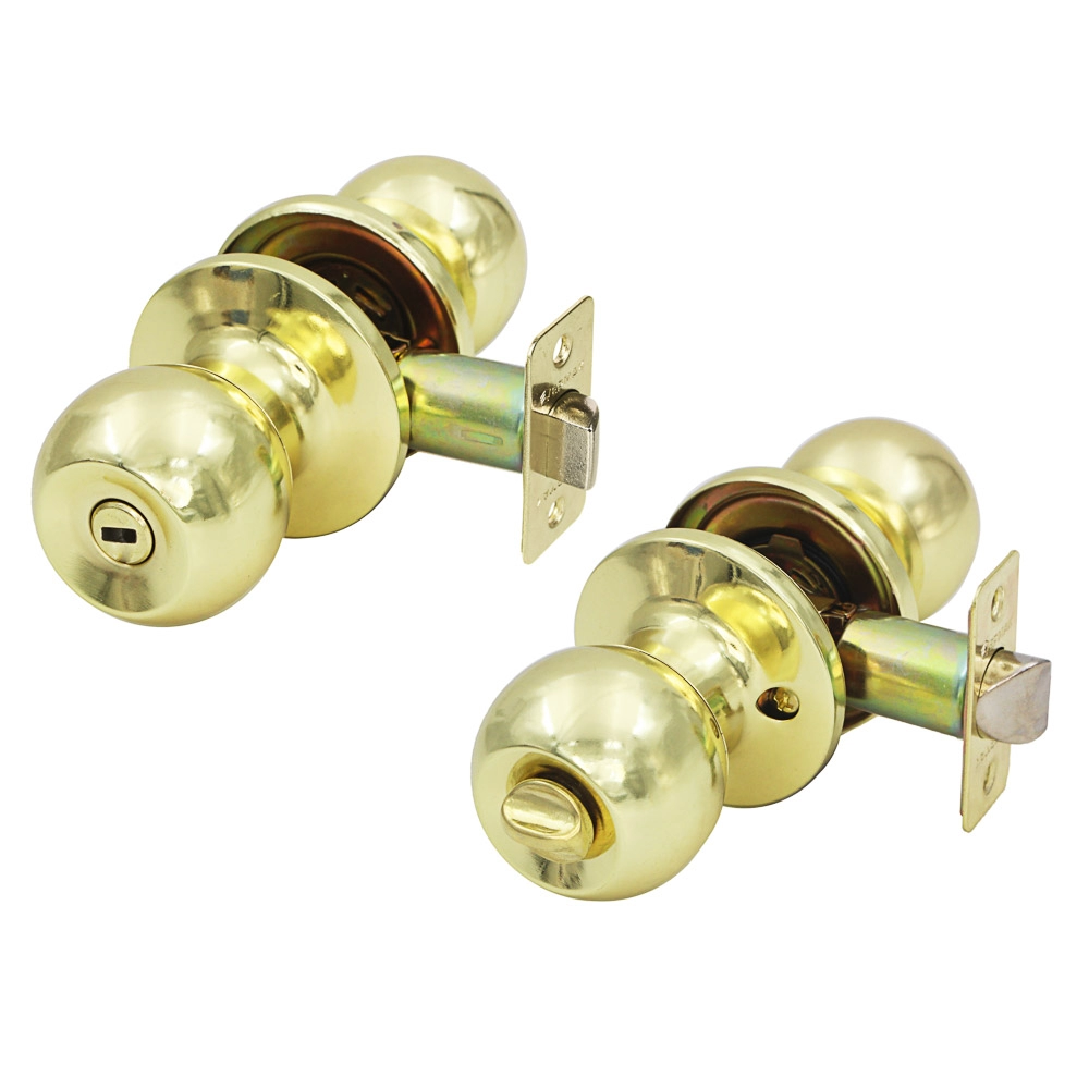  Защелка межкомн. СТАНДАРТ ШАР ЗОЛОТО с фиксатором /9871/