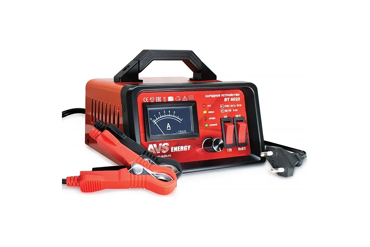  Зарядное устройство АКБ AVS ВТ-6023 (6/12В, 5А до 50А/ч) /771-022/