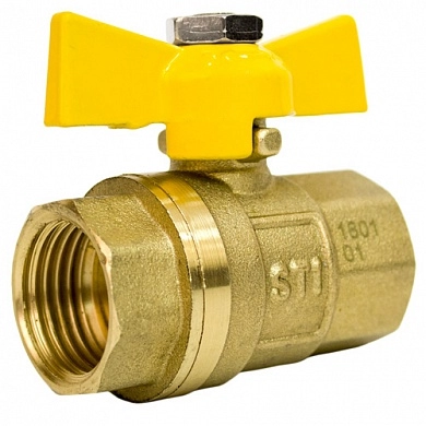  Кран газовый  1/2" гайка-гайка бабочка 