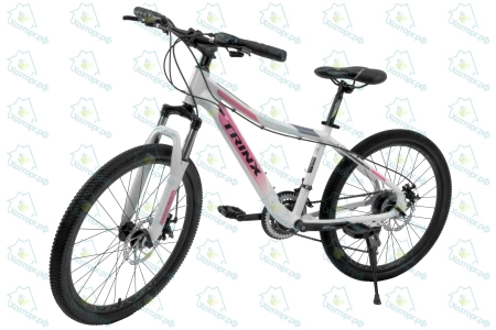  Велосипед TRINX 24" N104 рама 14,5", белый/розовый-серый *