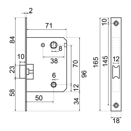 Защелка межкомн. АЛЛЮР "ТИНА" РУЧКА ЧЕРНЫЙ МАТОВЫЙ с фиксатором /15718/ 