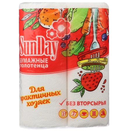  Полотенца бумажные (2шт) "SUNDAY" /912-014/ 