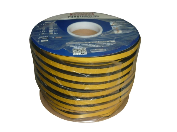  Уплотнитель самоклеящийся D 21*15мм 50м черный 