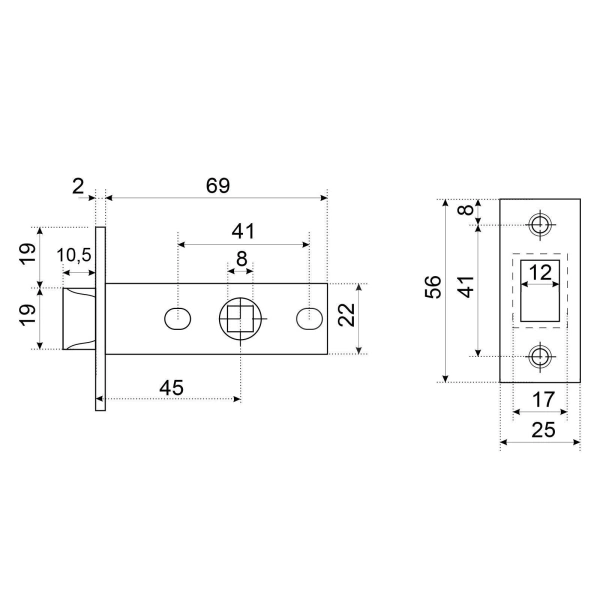  Защелка межкомн. АЛЛЮР "ТИНА" РУЧКА БЕЛЫЙ МАТОВЫЙ /15721/ 