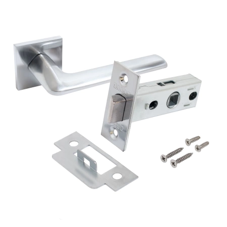  Защелка межкомн. АЛЛЮР "ТИНА" РУЧКА ХРОМ МАТОВЫЙ /15719/ 