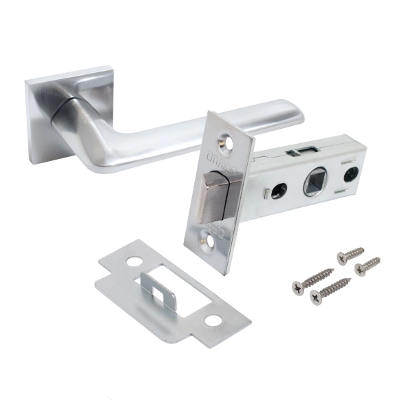  Защелка межкомн. АЛЛЮР "ТИНА" РУЧКА ХРОМ МАТОВЫЙ /15719/ 