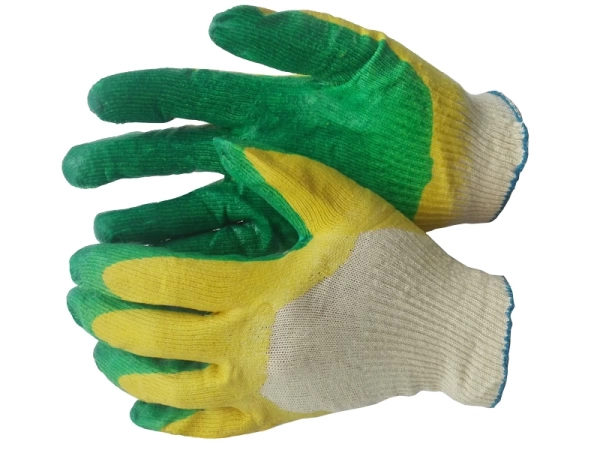  Перчатки х/б тонкие облив латекс /55001/ /10/ 