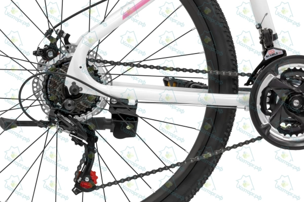  Велосипед TRINX 24" N104 рама 14,5", белый/розовый-серый *