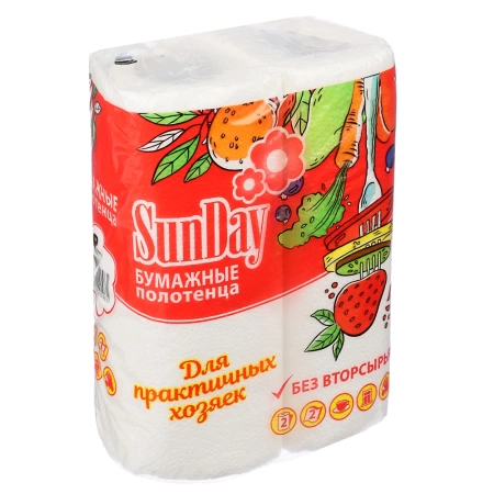  Полотенца бумажные (2шт) "SUNDAY" /912-014/ 