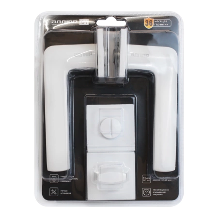  Защелка межкомн. АЛЛЮР "ТИНА" РУЧКА БЕЛЫЙ МАТОВЫЙ с фиксатором /15722/ 