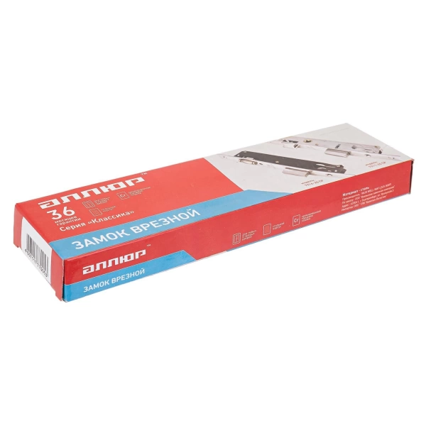  Замок врезной д/пластик. дверей АЛЛЮР ХРОМ, с/ролик, б/ручек /1233/