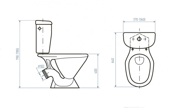  Унитаз-компакт ЦОП шток с арматурой, бачок и сид. 