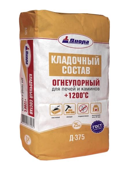  Кладочн.состав д/печ.и камин. (+1200`С) 25,0кг Д-375  